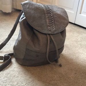 Leather mini backpack